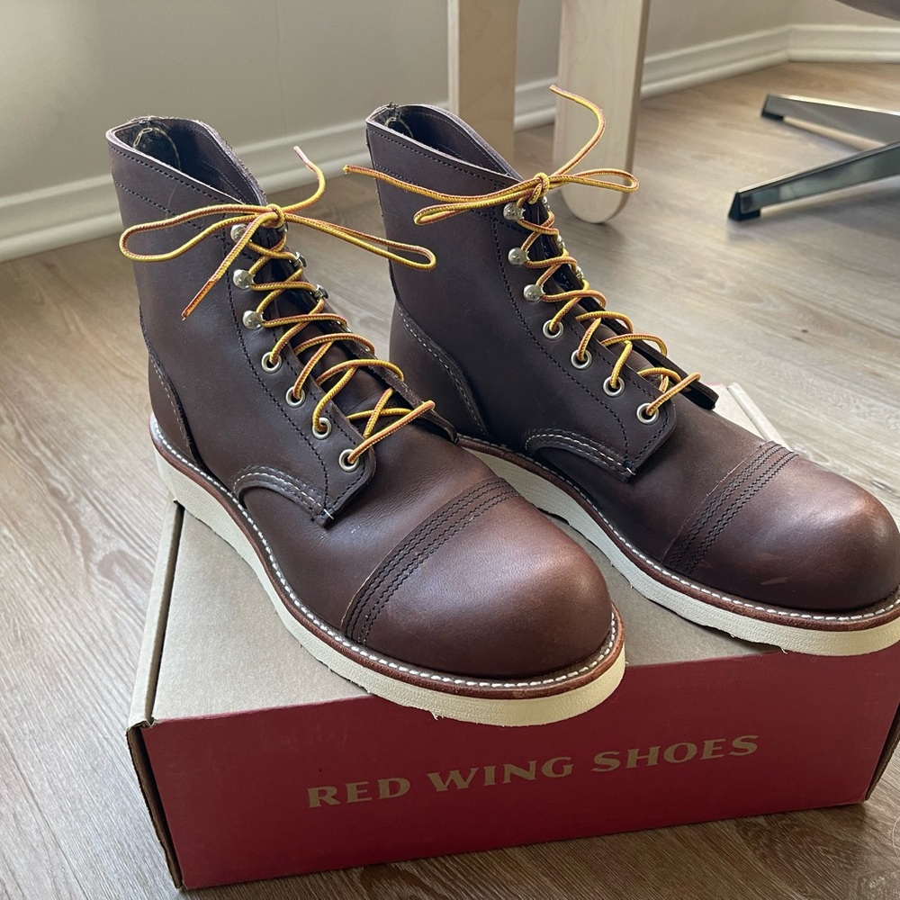 Red Wing Shoes Brown and Yellow Leather Work Boots